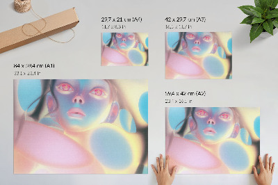 Grafika na ścianę Abstrakcyjny portret z kolorowymi kształtami