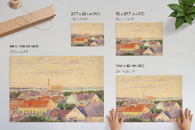 Wydruk na płótnie Widok miasta autorstwa Egona Schielego, ilustracja