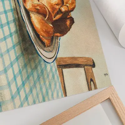 Martwa natura z talerzem z ciastem grafika na ścianę autorstwa Egona Schielego