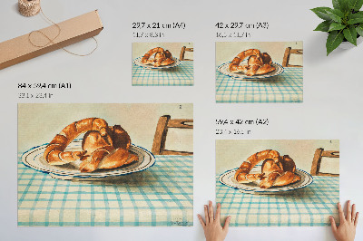 Grafika na ścianę Martwa natura z talerzem z ciastem autorstwa Egona Schielego
