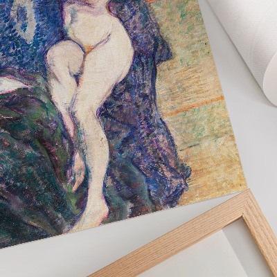 Nowoczesny plakat dekoracyjny Naga kobieta pokazująca piersi, erotyczna sztuka vintage autorstwa Henri de Toulouse-Lautreca