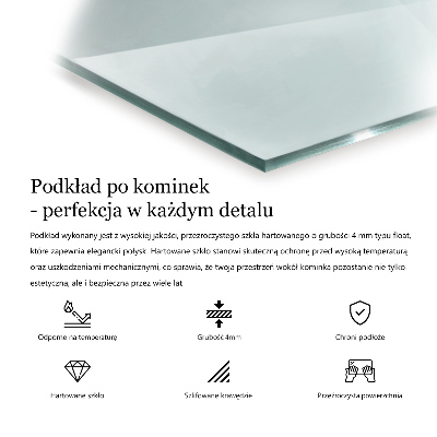 Podkładka pod kominek Podkładka pod kominek transparentna prostokątna