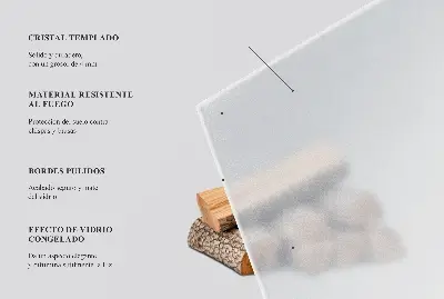  Szkło przed kominek ćwiartka z efektem mrożonego szkła