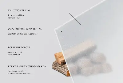  Szkło przed kominek ćwiartka z efektem mrożonego szkła