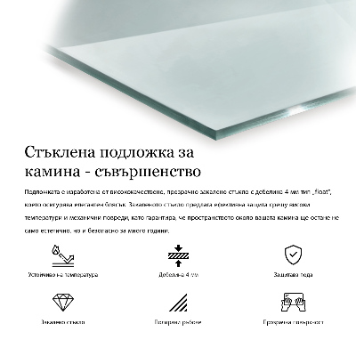 Szkło pod kominek sześciokątne transparentne