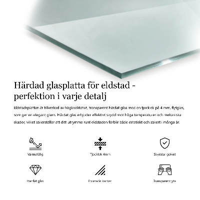 Szkło pod kominek sześciokątne transparentne