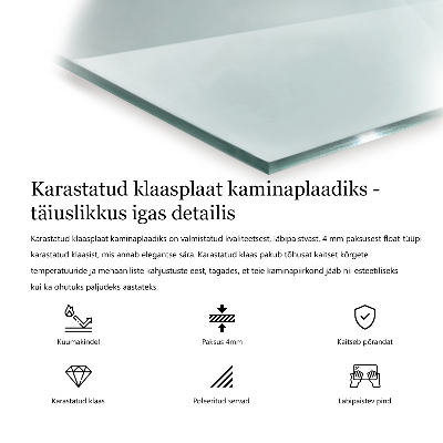 Szkło pod kominek sześciokątne transparentne