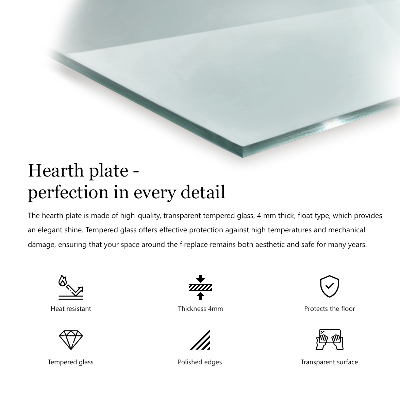 Szkło pod kominek sześciokątne transparentne