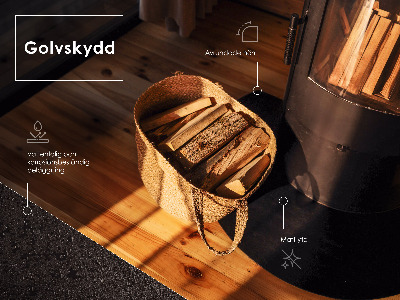 Półowalna podkładka pod kominek metalowa czarna blacha