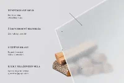  Półtransparentne półowalne szkło hartowane pod kominek