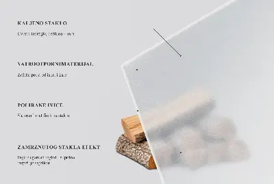  Półtransparentne półowalne szkło hartowane pod kominek