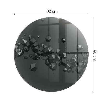 Szkło przed kominek okrągłe Abstrakcyjna chmura brył