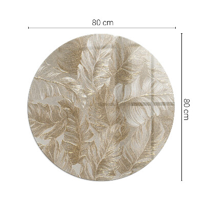 Szkło przed kominek okrągłe Liście w subtelnych wzorach