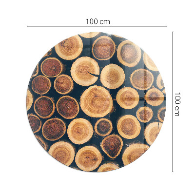 Szkło przed kominek okrągłe Skrzynka z drewnem ściętym