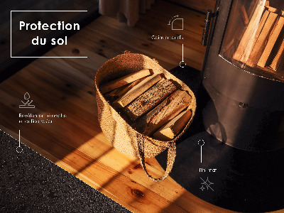 Prostokąta podstawa kominkowa czarna metalowa blacha