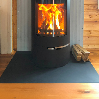 Prostokąta podstawa kominkowa czarna metalowa blacha