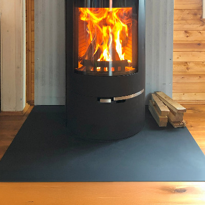 Prostokąta podstawa kominkowa czarna metalowa blacha