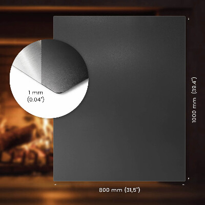 Prostokąta podstawa kominkowa czarna metalowa blacha