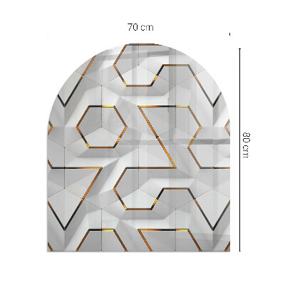 Płyta pod piec wolnostojący półowalna Trójwymiarowy motyw geometryczny