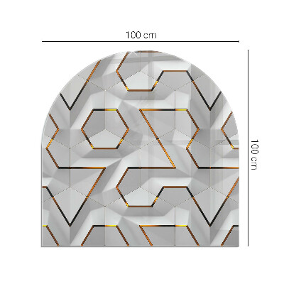 Płyta pod piec wolnostojący półowalna Trójwymiarowy motyw geometryczny