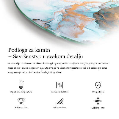 Płyta pod piec wolnostojący półowalna Kolor Szaro-brązowy