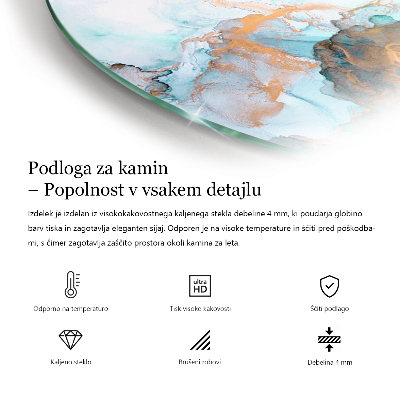 Płyta pod piec wolnostojący półowalna Kolor Szaro-brązowy