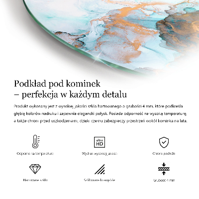 Płyta pod piec wolnostojący półowalna Kolor Szaro-brązowy