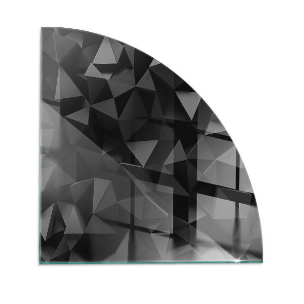 Szkło pod kominek ćwiartka Trójwymiarowa geometria