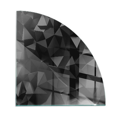 Szkło pod kominek ćwiartka Trójwymiarowa geometria