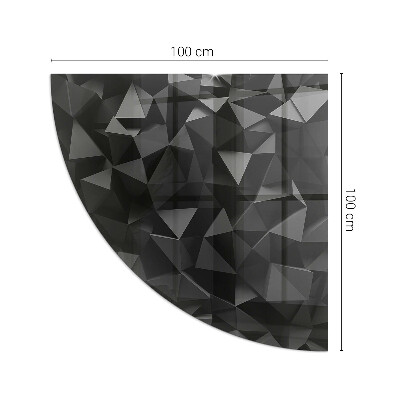 Szkło pod kominek ćwiartka Trójwymiarowa geometria