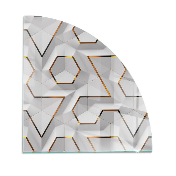 Szyba pod kominek ćwiartka Geometryczny wzór 3D