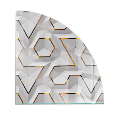 Szyba pod kominek ćwiartka Geometryczny wzór 3D