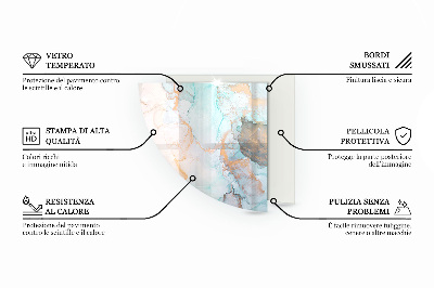 Szyba pod kominek ćwiartka Geometryczny wzór 3D