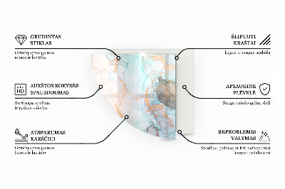 Szyba pod kominek ćwiartka Geometryczny wzór 3D