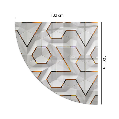 Szyba pod kominek ćwiartka Geometryczny wzór 3D