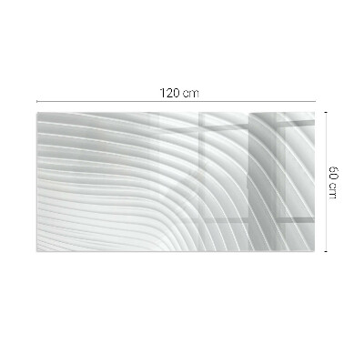 Szyba pod kominek prostokątna Fale delikatnych linii