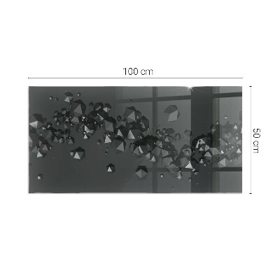 Szkło pod kominek prostokątne Abstrakcyjna chmura brył