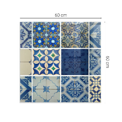 Szkło pod kominek prostokątne Wzory ceramicznych płytek