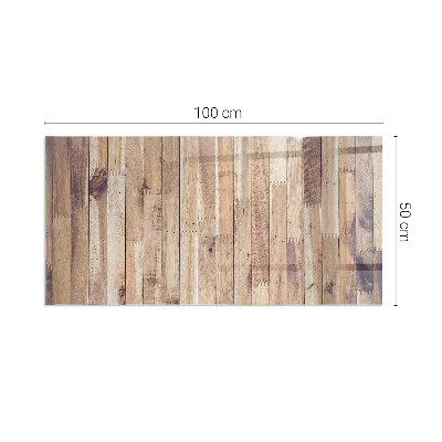 Szkło pod kominek prostokątne Deska drewniana w układzie