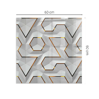 Szyba pod kominek prostokątna Geometryczny wzór 3D