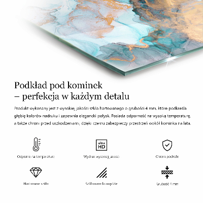 Szyba pod kominek prostokątna Geometryczny wzór 3D
