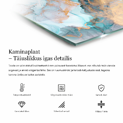 Szyba pod kominek prostokątna Geometryczny wzór 3D