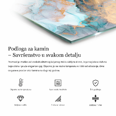 Szyba pod kominek prostokątna Geometryczny wzór 3D