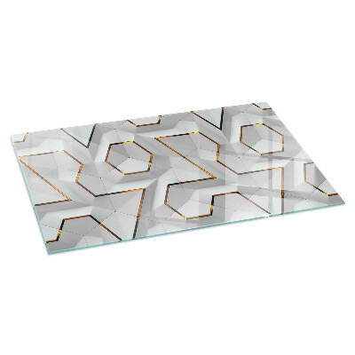 Szyba pod kominek prostokątna Geometryczny wzór 3D