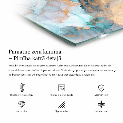 Szyba pod kominek prostokątna Geometryczny wzór 3D