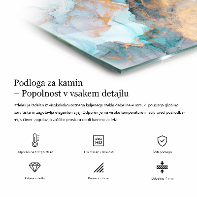 Szyba pod kominek prostokątna Geometryczny wzór 3D