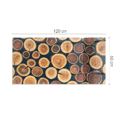 Szkło pod kominek prostokątne Skrzynka z drewnem ściętym
