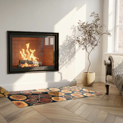 Szkło pod kominek prostokątne Skrzynka z drewnem ściętym