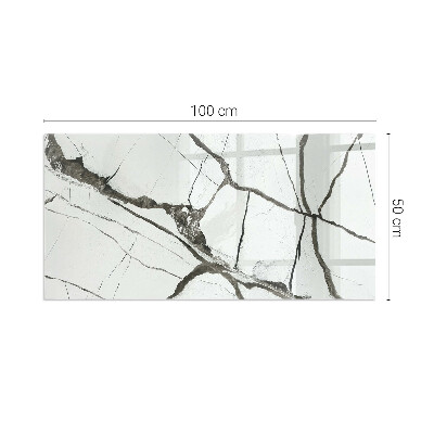 Szkło pod kominek prostokątne Wzór marmurowych żył