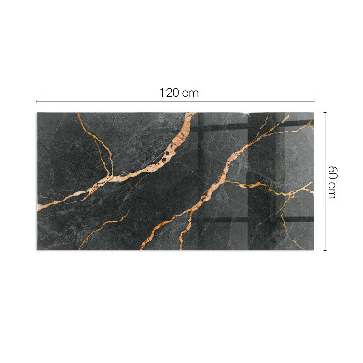Szkło pod kominek prostokątne Elegancki marmur z żyłkami